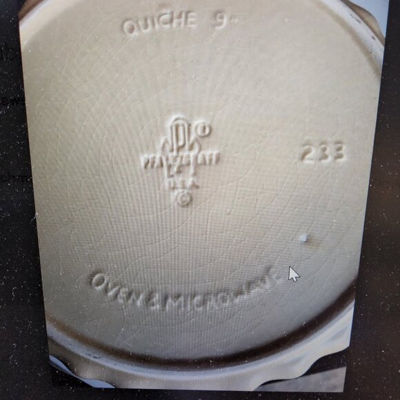 vintage platzgraff stoneware village 9" quiche/ deep pie dish. - Picture 7 of 7